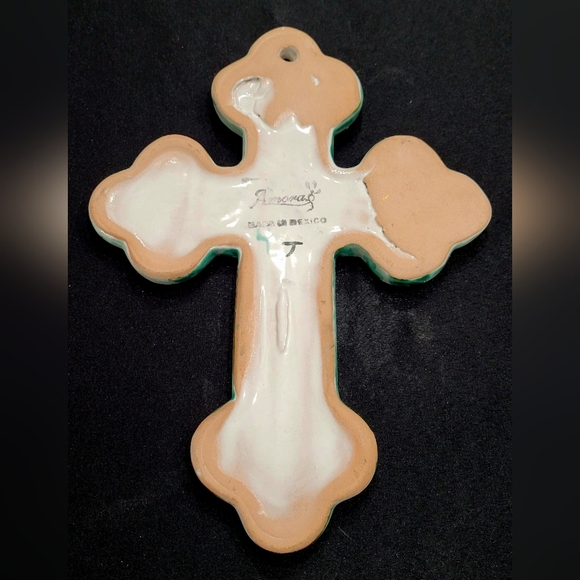 Rustic Handmade Green Floral Cross – Southwestern & Spiritual Accent - Picture 2 of 4